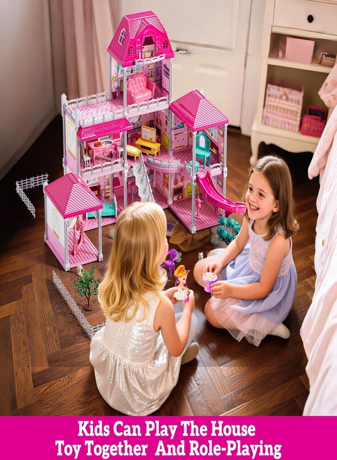 JUKUDAHU Villa Playset for Girls Ages 3-7, 3-Story 8 Room House with 2 Dolls, Furniture and Accessories, Indoor Playset Girls Toys for Ages 6-8, Pretend Toddler Toy, Birthday Gifts for Kids 4-8 - Image 2